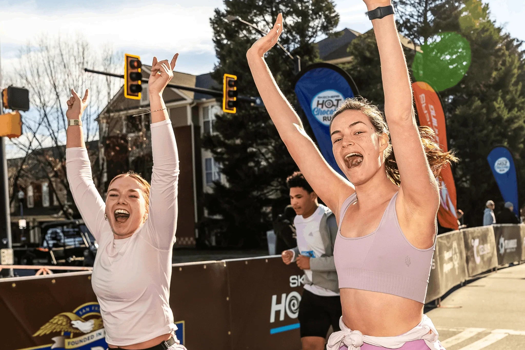 Women crossing the finish line