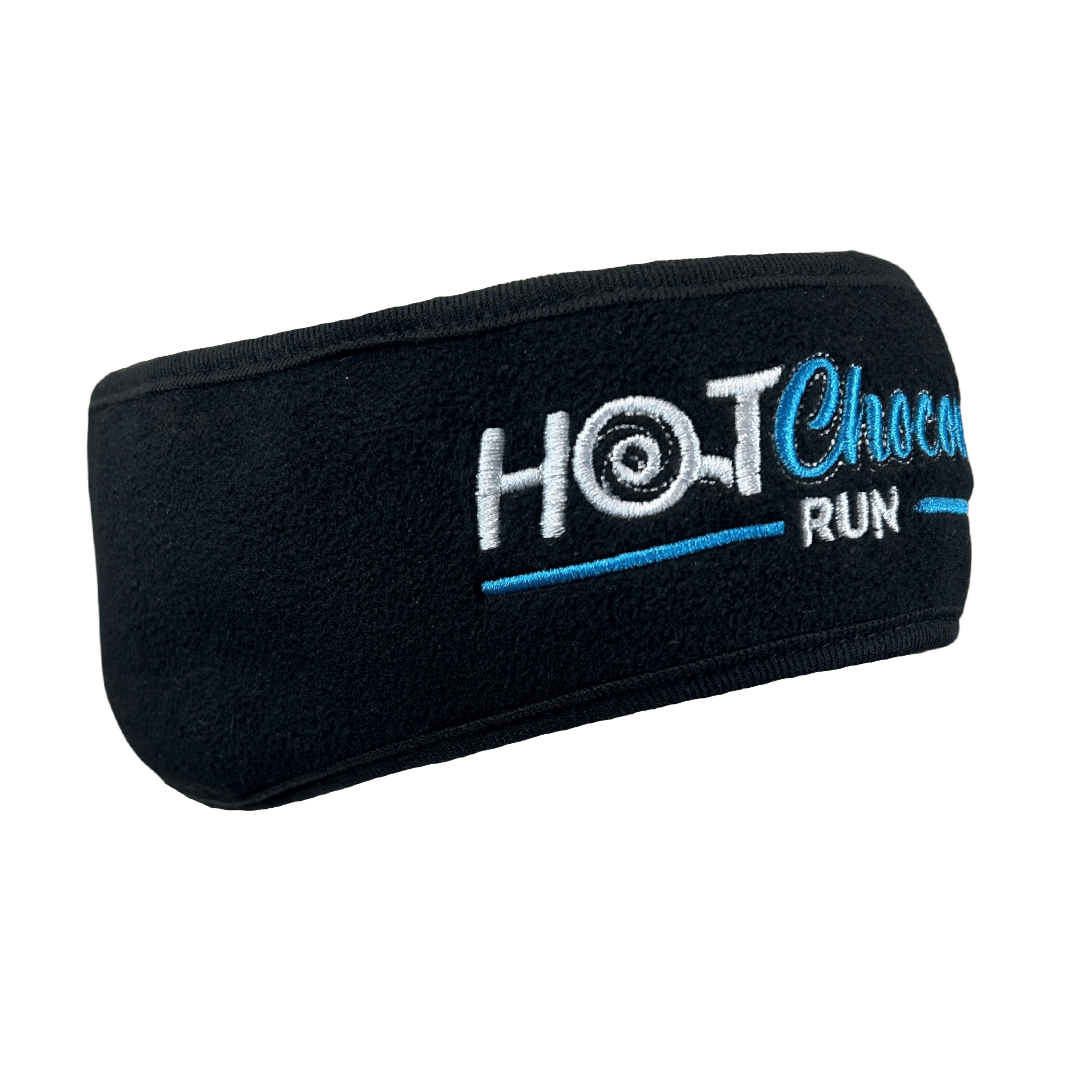 Black ear warmer with Hot Chocolate Run logo