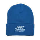 Blue beanie with 'Hot Chocolate Run' logo