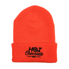 Orange beanie with 'Hot Chocolate Run' logo