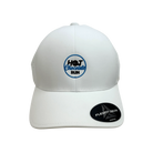 White cap with Hot Chocolate Run logo