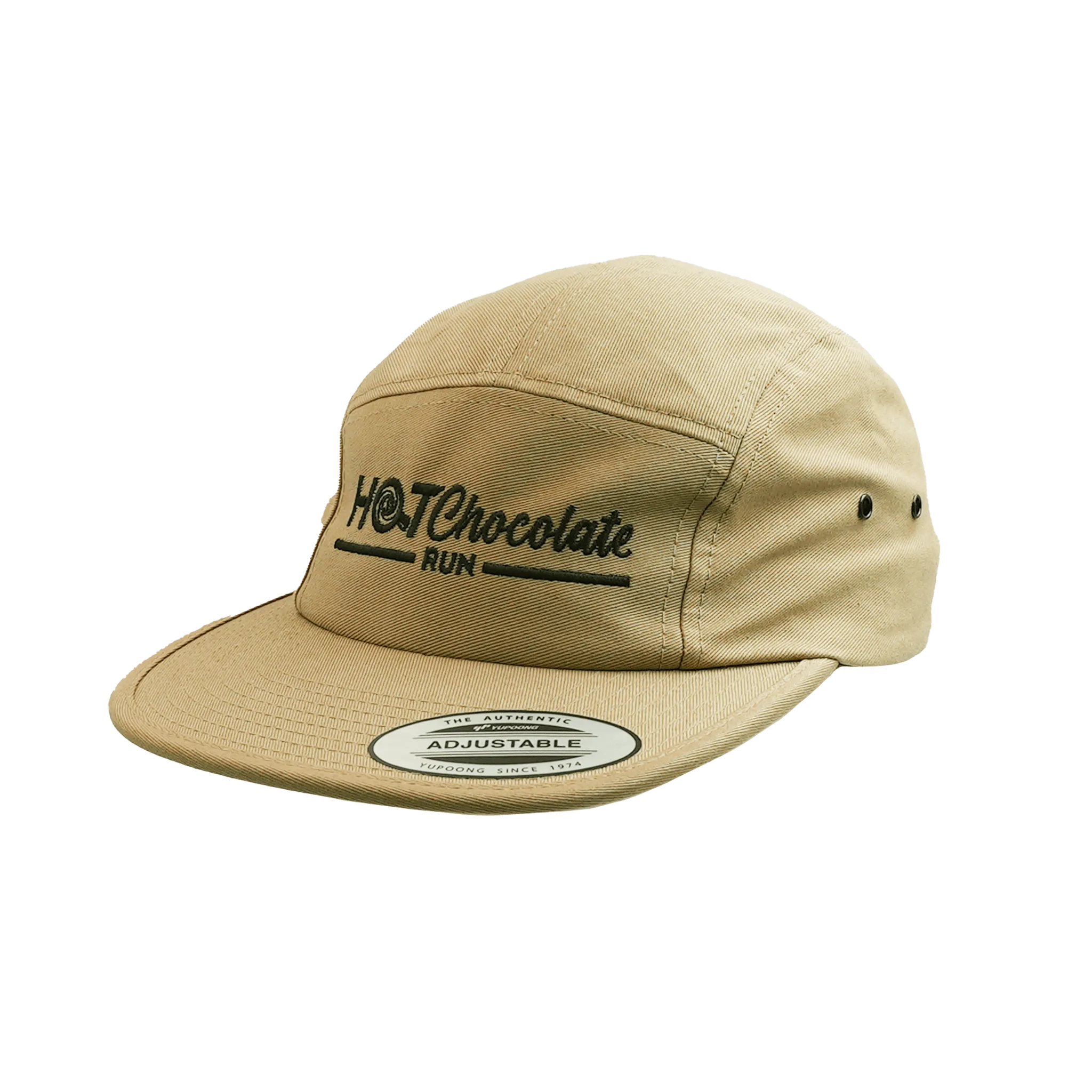 Beige cap with 'Hot Chocolate Run' logo