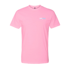 Pink t-shirt with a Hot Chocolate Run logo on the left chest