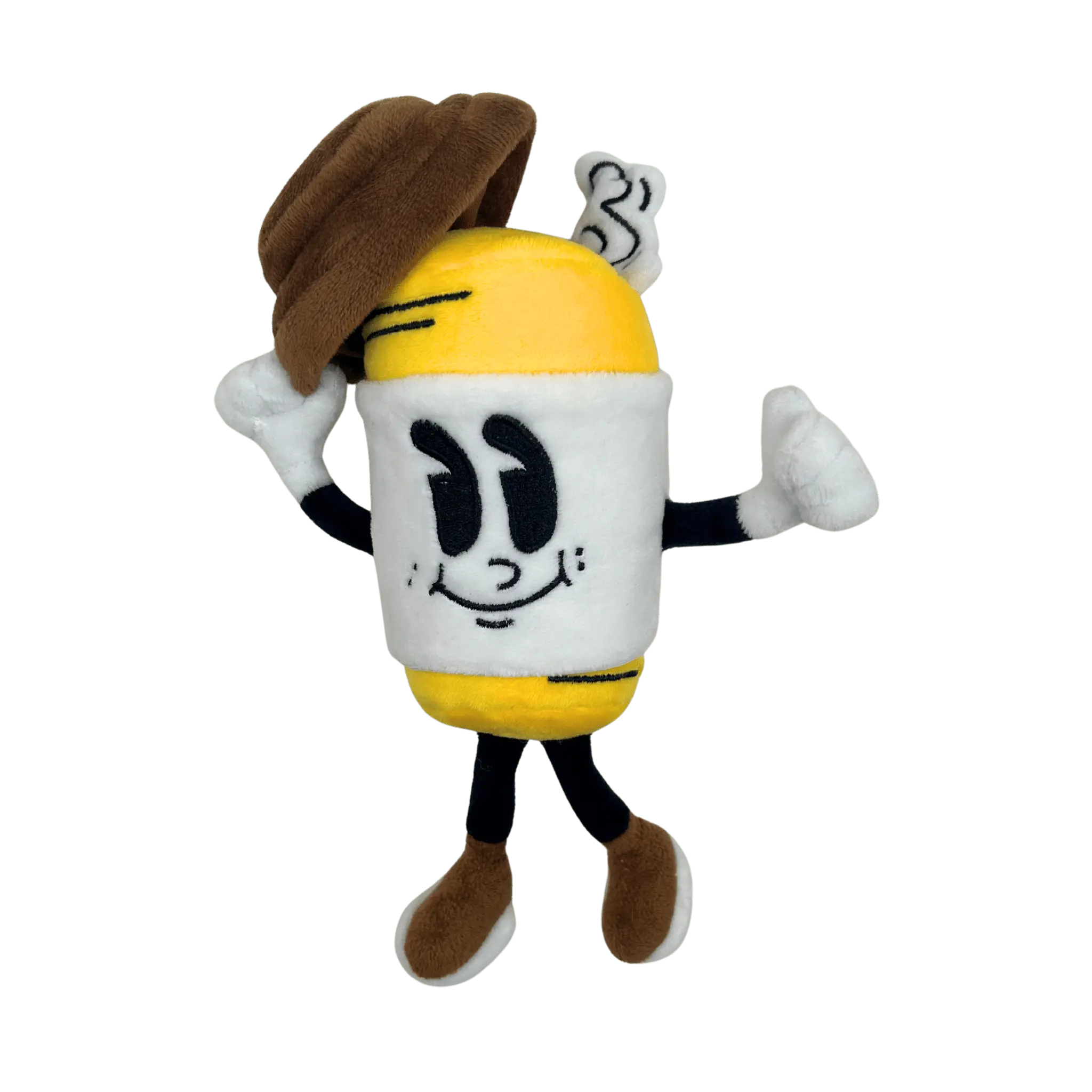 Hot Chocolate Run Chocolate Cup plush toy tipping lid as hat