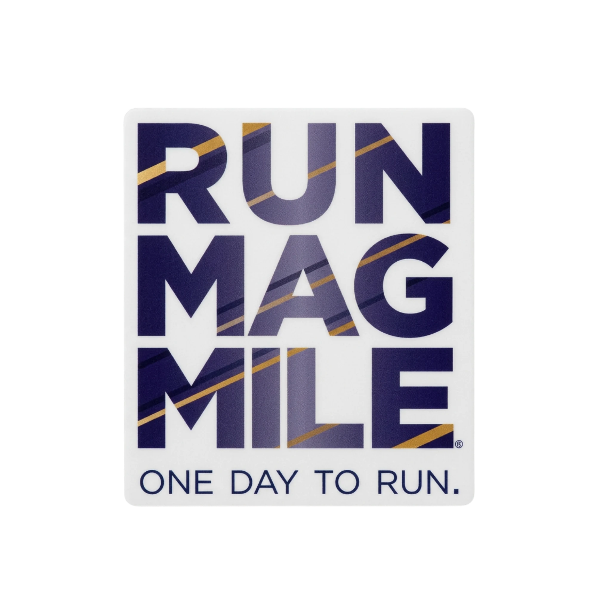 Sticker with Run Mag Mile text
