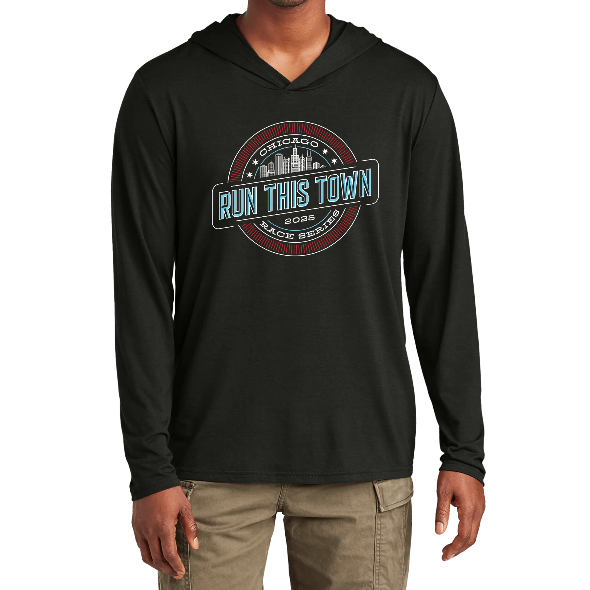 Black hoodie with 'Run This Town' graphic