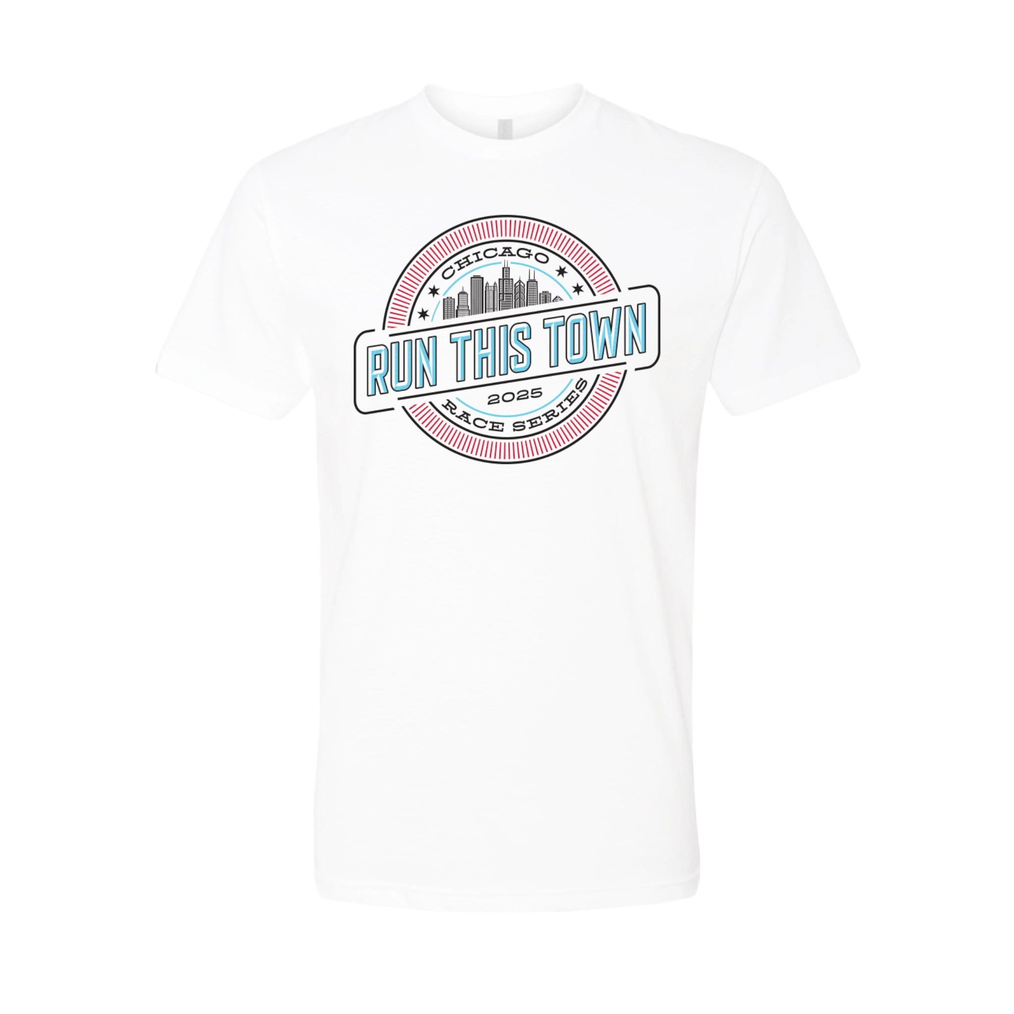 White t-shirt with 'Run This Town' graphic