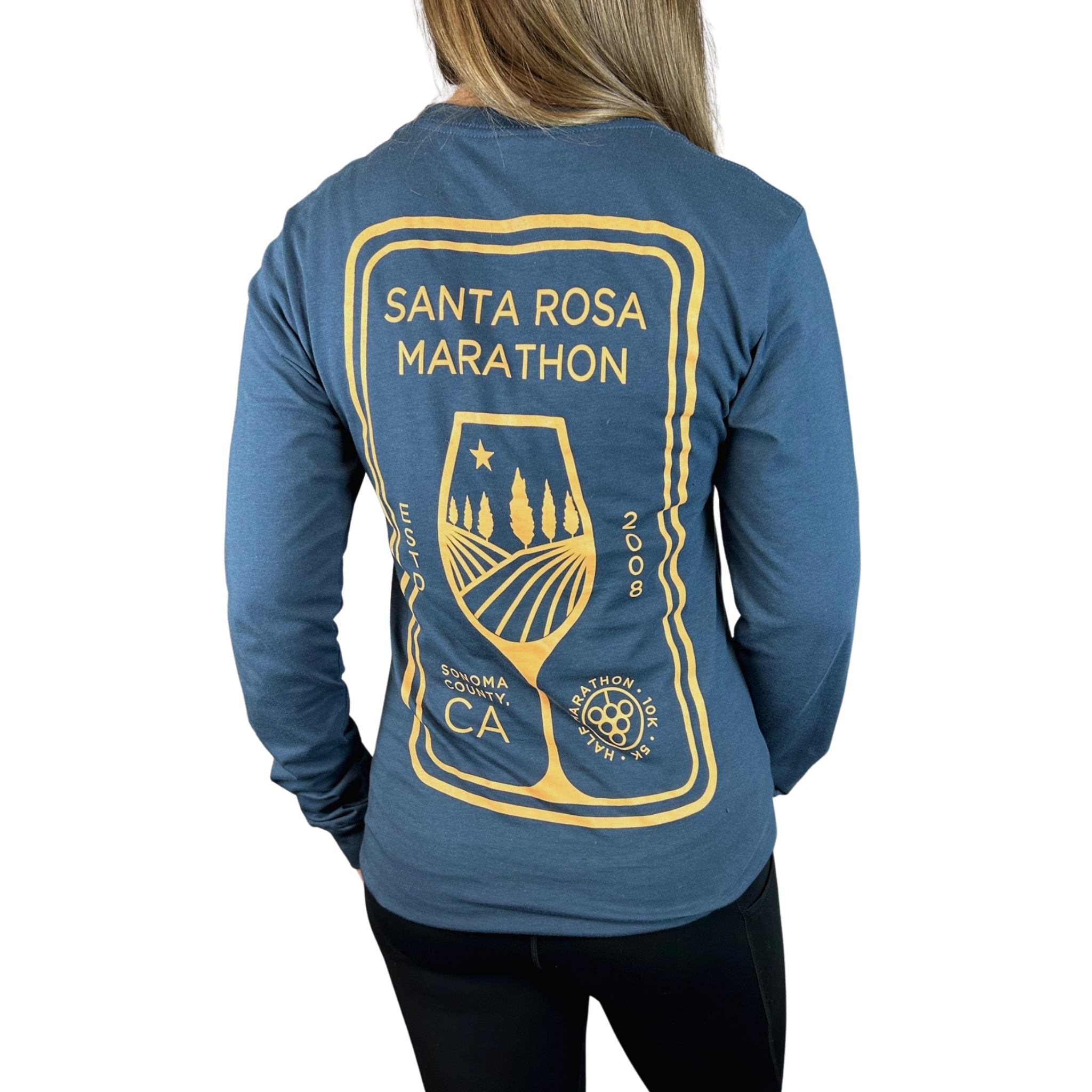 Santa Rosa Marathon Long Sleeve Tee Vintage Navy