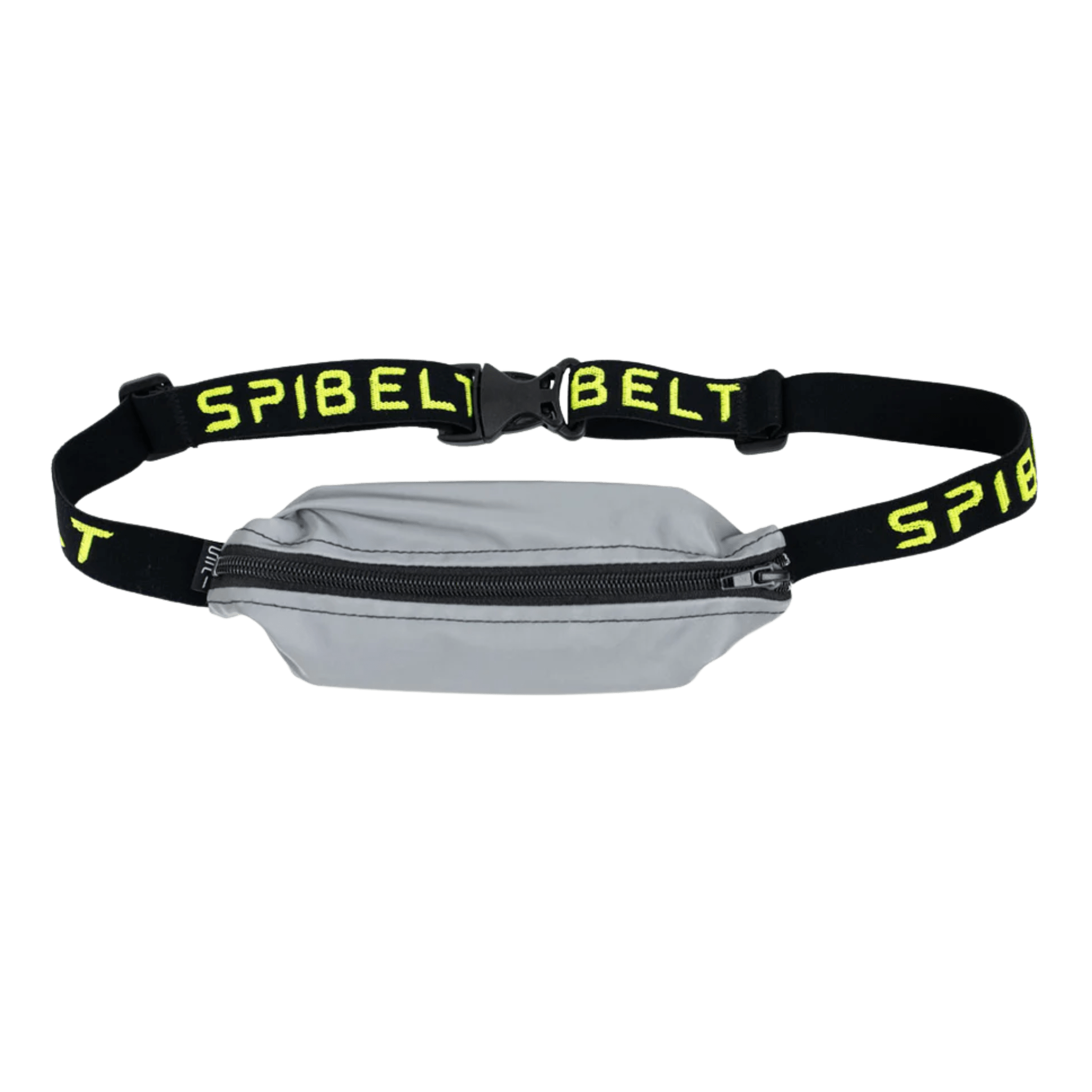SPI belt with a gray reflective zipped pouch and phone case