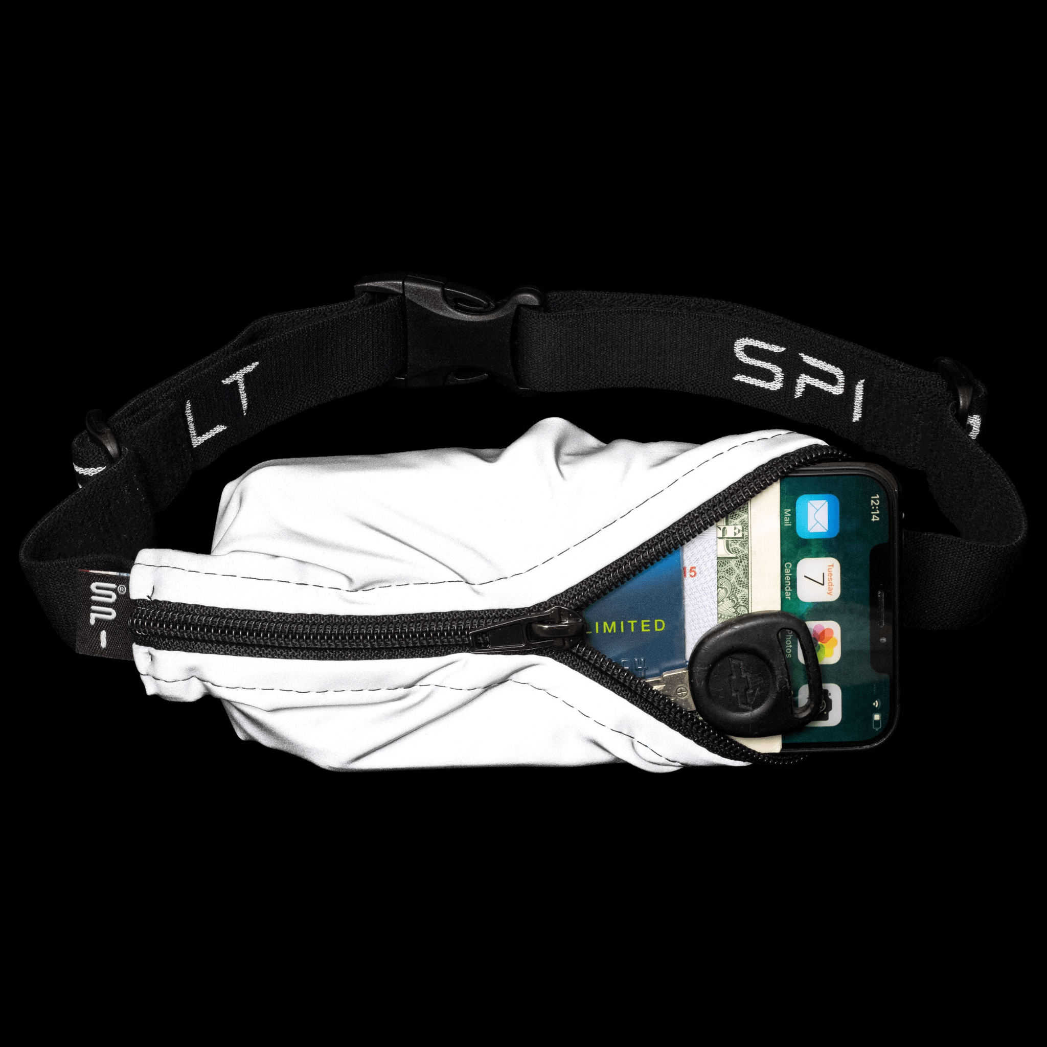 SPI belt with a reflective pouch and phone case