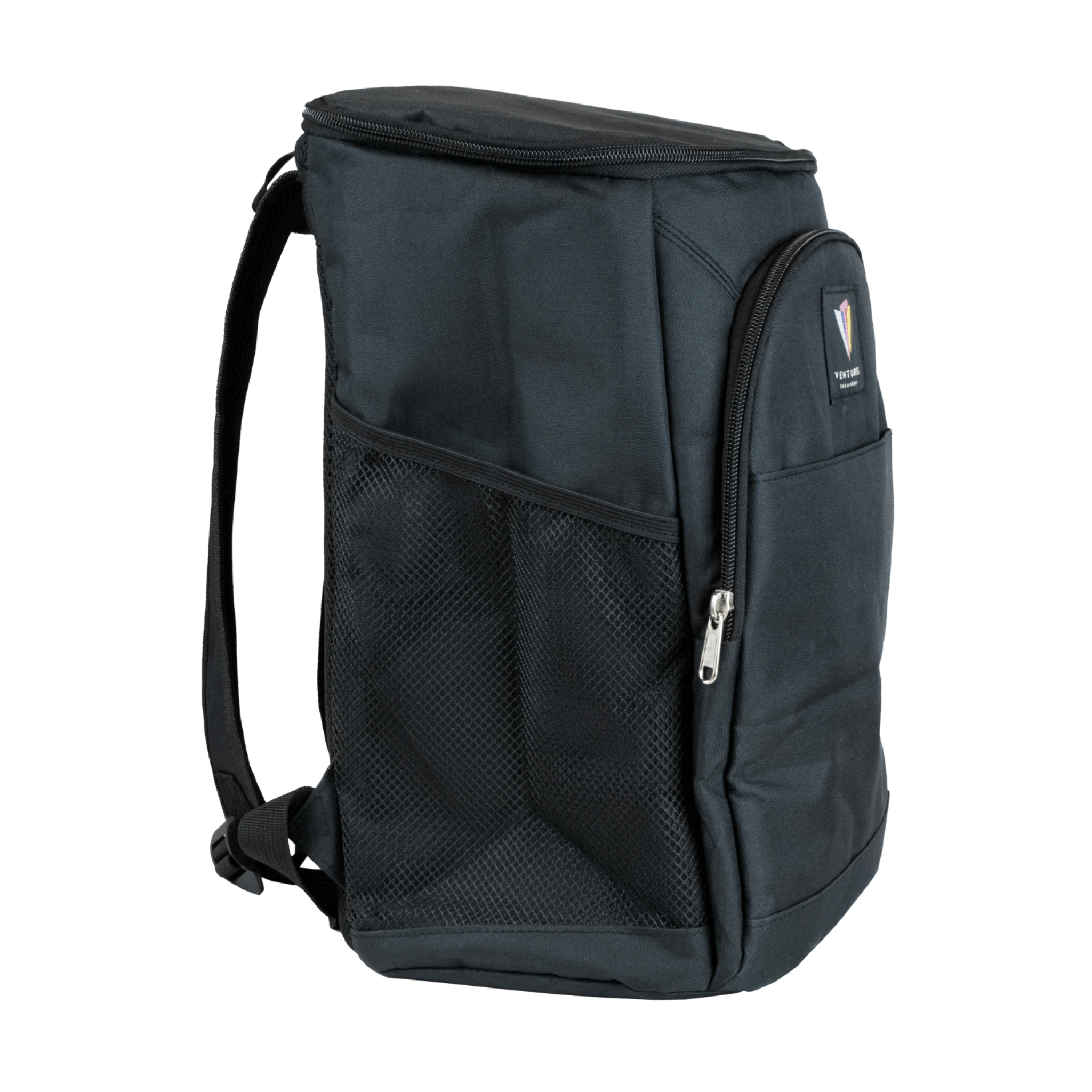 Black backpack with a Ventures Endurance logo on front
