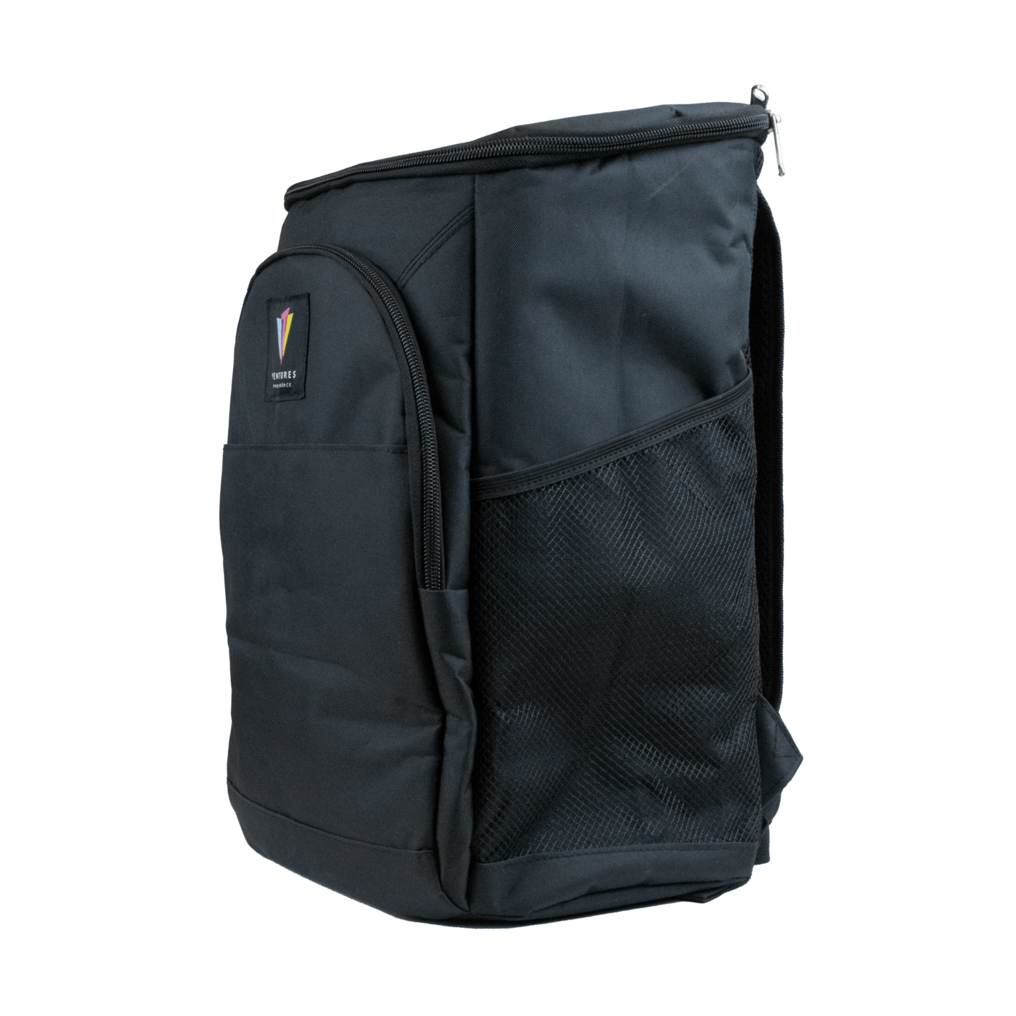 Black backpack with a Ventures Endurance logo on front