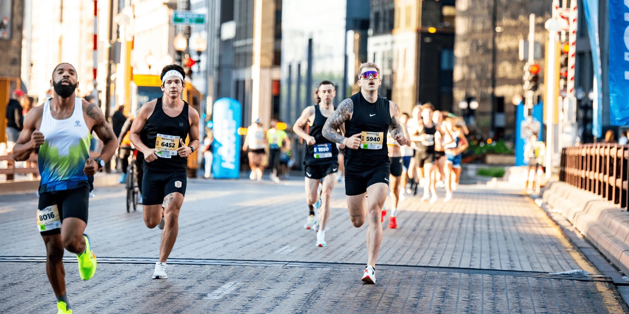 Runners participating in Run Mag Mile in Chicago