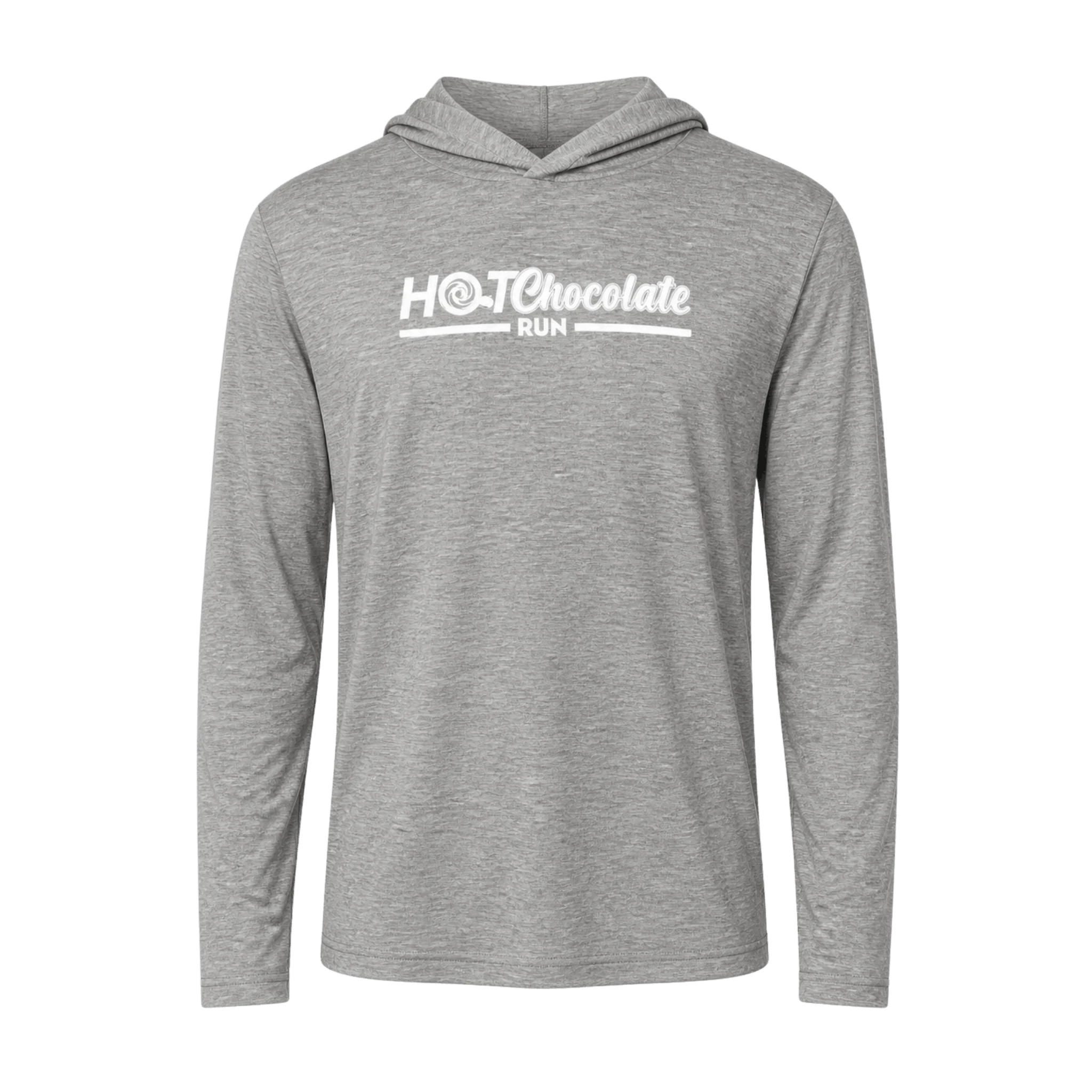 Gray hoodie with 'Hot Chocolate Run' text