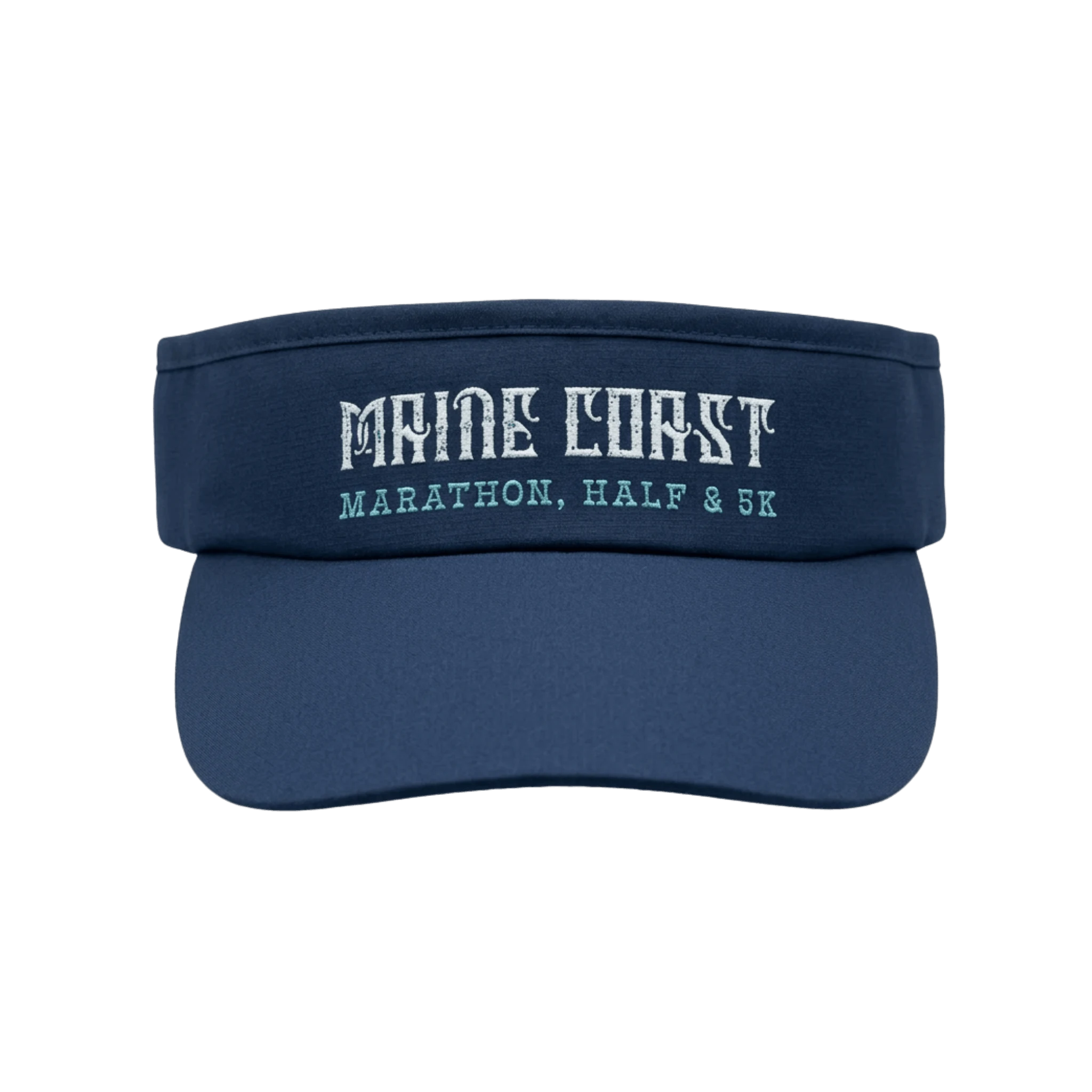 Navy visor with 'Maine Coast Marathon, Half & 5K' text