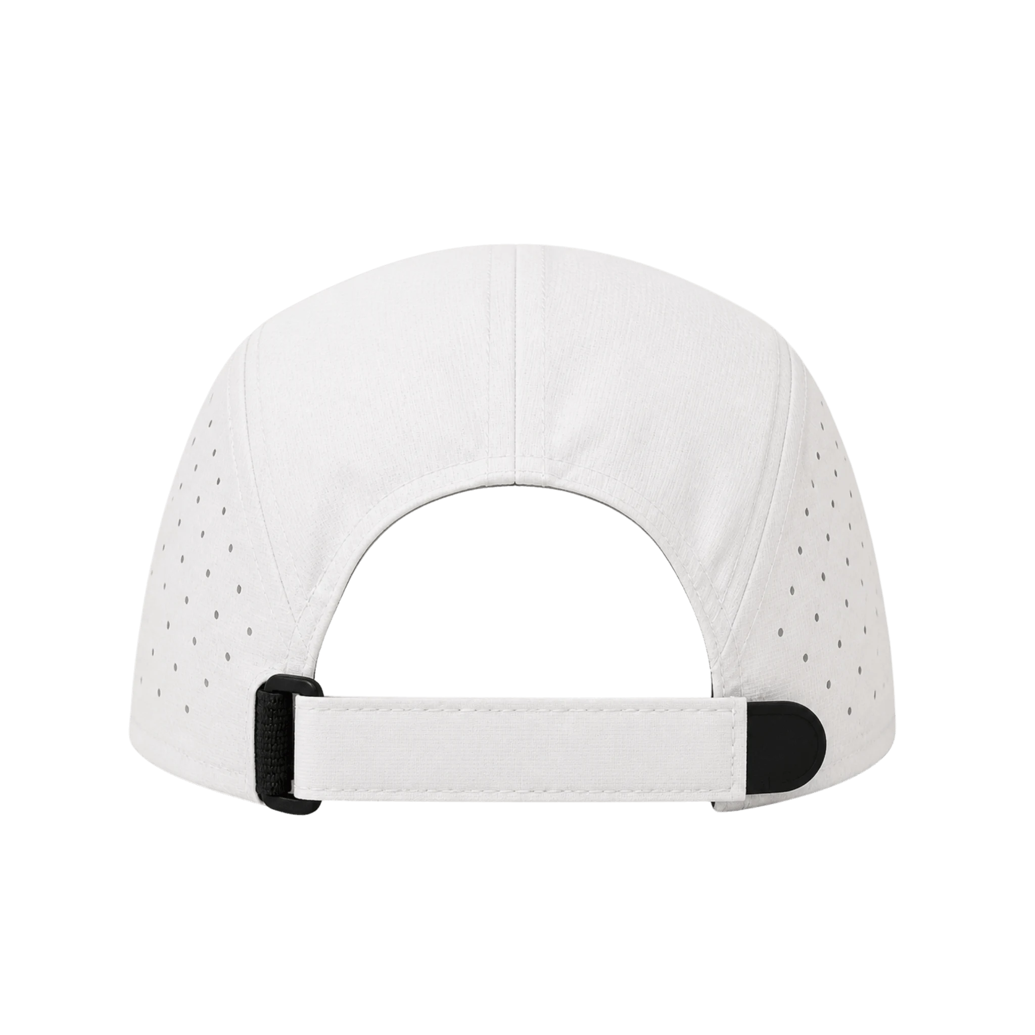 White cap with black strap