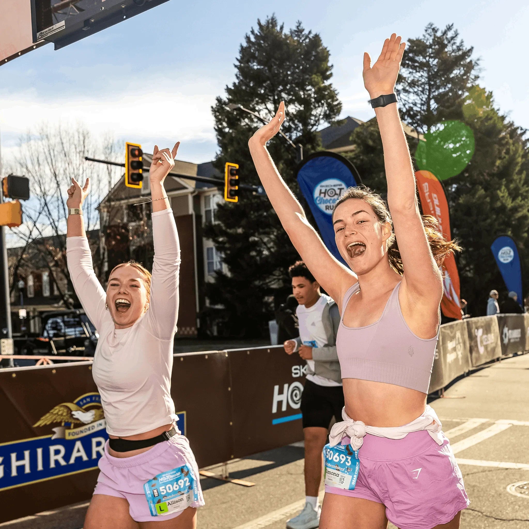 Women crossing the finish line