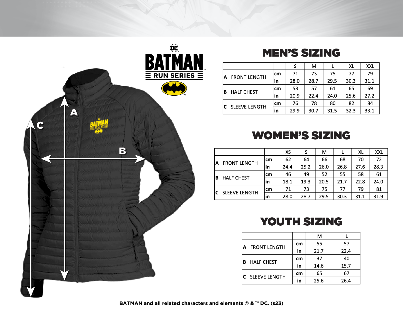 Men's Batman Puffer Jacket