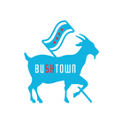 Blue goat silhouette with a flag on its head and BU5KTOWN text