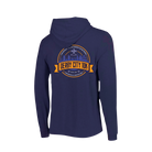 Purple hoodie with Derby City 10K graphic on the back 