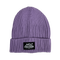 Hot Chocolate Ribbed beanie in lavender with 'Hot Chocolate' black patch logo