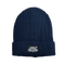 Hot Chocolate Ribbed beanie in navy with 'Hot Chocolate' black patch logo