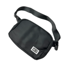 Black belt bag with strap and HC Run logo in left corner 