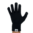 Top of black glove with HC run label on bottom