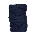 Navy blue neck gaiter with a Hot Chocolate Run label