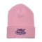 Pink beanie with 'Hot Chocolate Run' logo