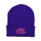 Purple beanie with 'Hot Chocolate Run' logo