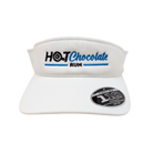 White visor with 'Hot Chocolate Run' text logo