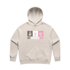 Beige hoodie with Hot Chocolate Run graphic design
