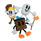 Three Hot Chocolate Run character plush toys