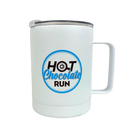White mug with 'Hot Chocolate Run' logo on a white background