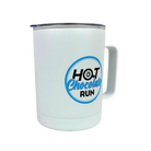 White mug with 'Hot Chocolate Run' logo on a white background