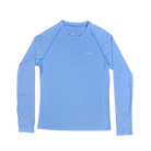 Light blue long-sleeve shirt with small Hot Chocolate Run logo on left chest