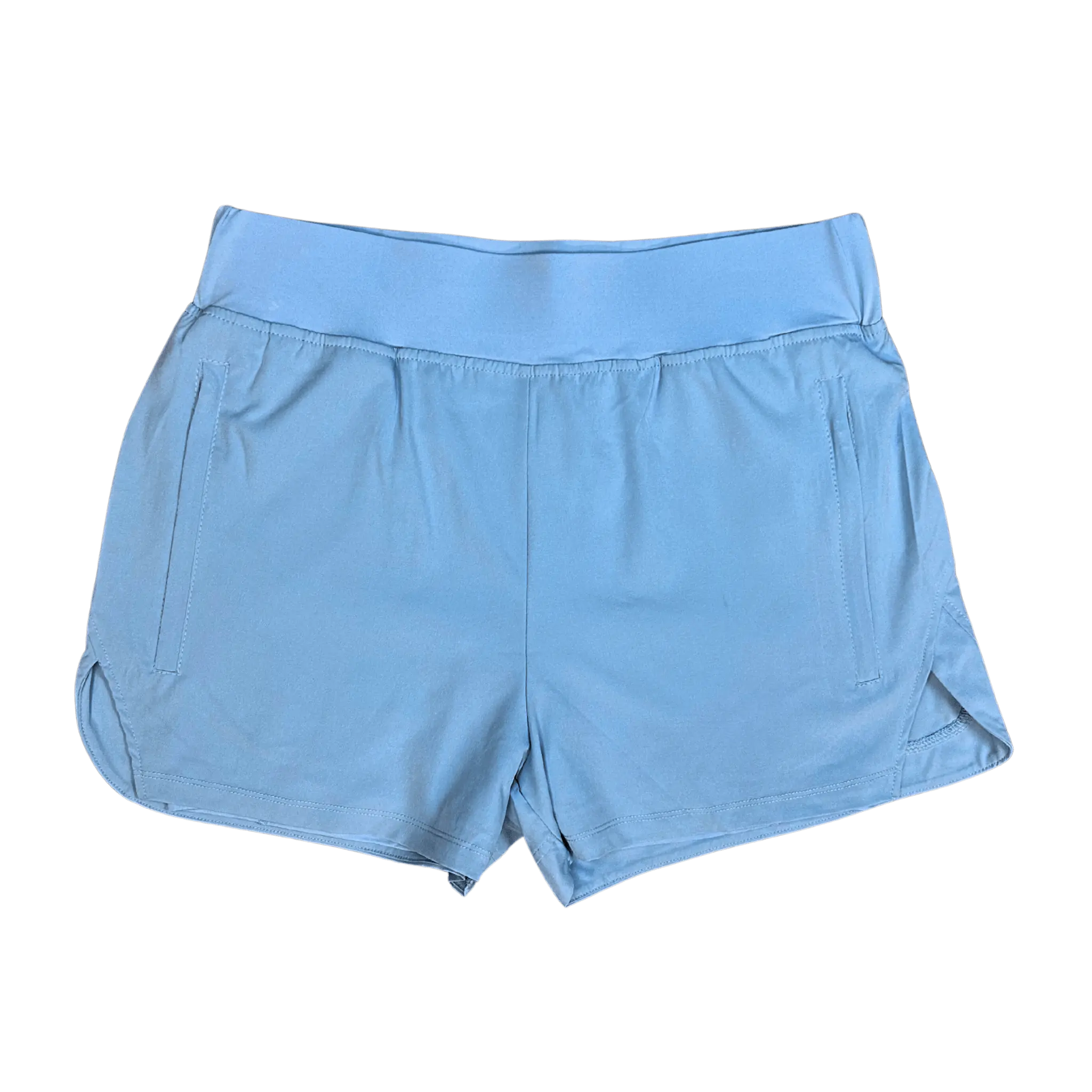 Light blue women's athletic running shorts 