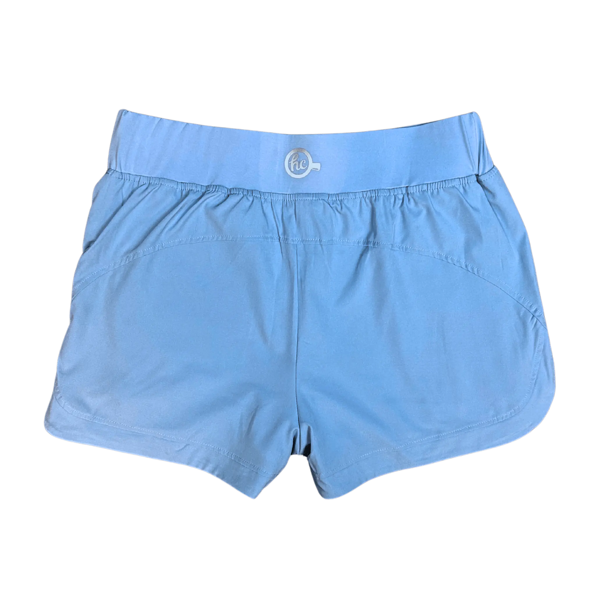 Light blue women's athletic running shorts