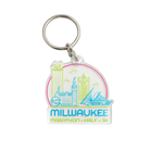 Translucent keychain design with Milwaukee Marathon, Half, and 5K and skyline