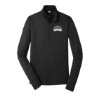 Black long sleeve pullover with a white Santa Rosa Marathon logo on left chest
