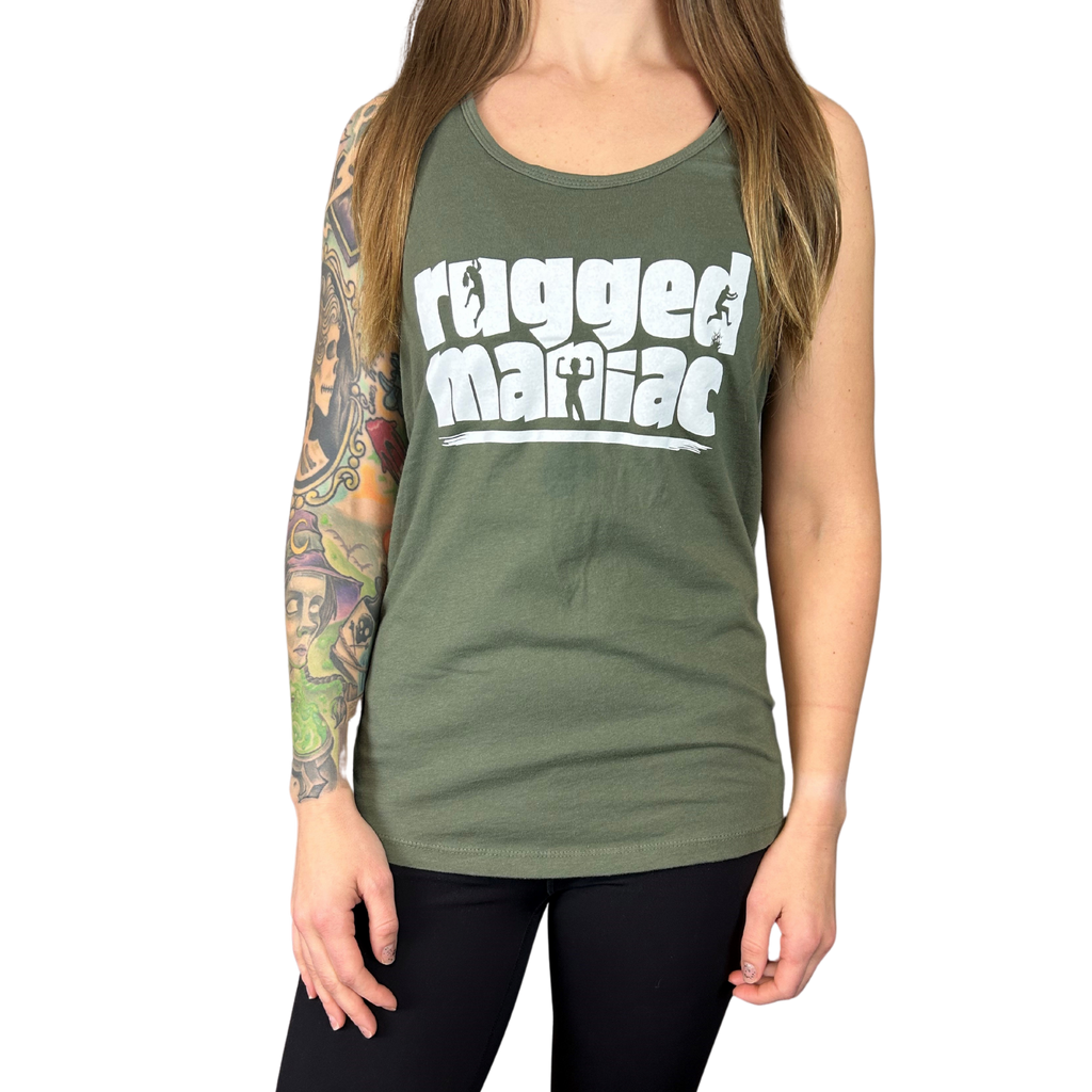 Women's Rugged Maniac Logo Tank Top Green