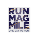 Sticker with Run Mag Mile text 