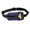 Purple waist bag with a phone and money