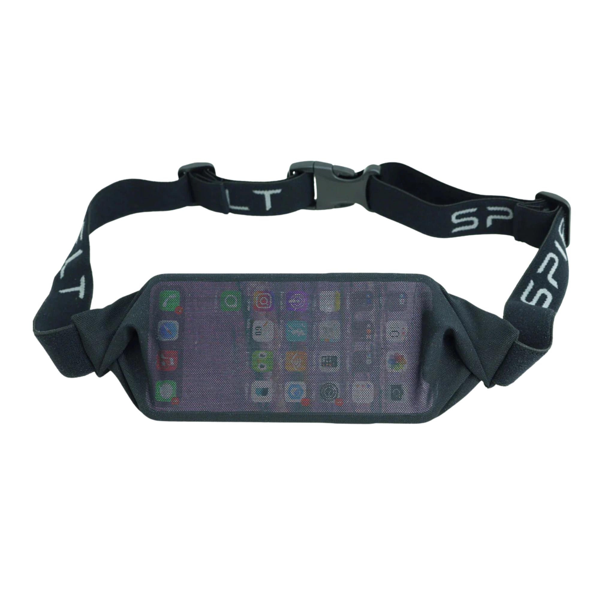 Black mesh wait bag with SPI belt logo strap 