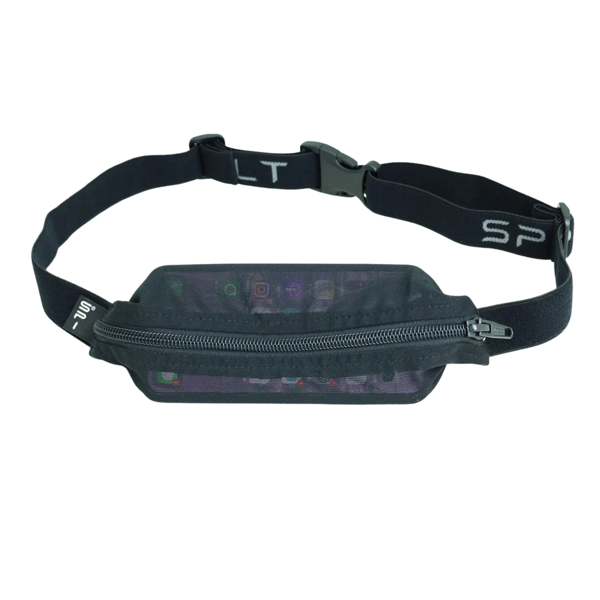Black mesh wait bag with SPI belt logo strap 