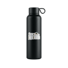 Black water bottle with a Cinco De Miler logo sticker