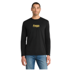 Man wearing a black long-sleeve shirt with 'Fargo Marathon' logo