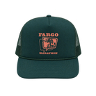 Green trucker hat with 'Fargo Marathon' logo