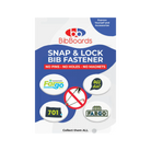 Bib Boards Snap & Lock Bib Fastener packaging with various Fargo Marathon designs
